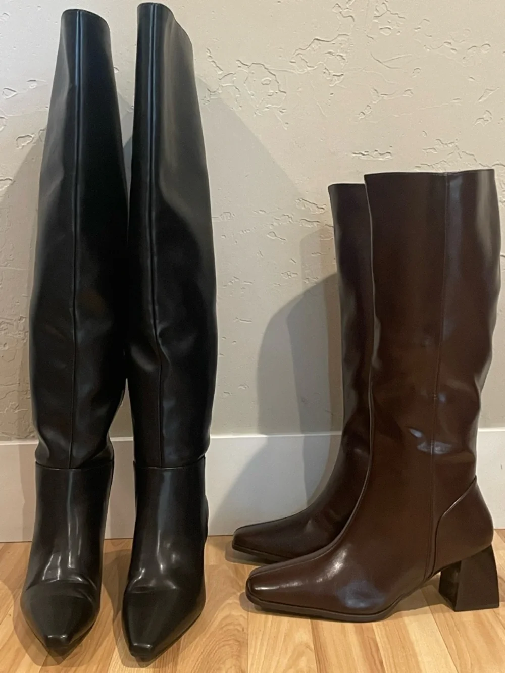 NWOT size 9 Women’s Over the knee boots- Black & Knee-High Boots in Dark Brown. - Picture 1 of 4